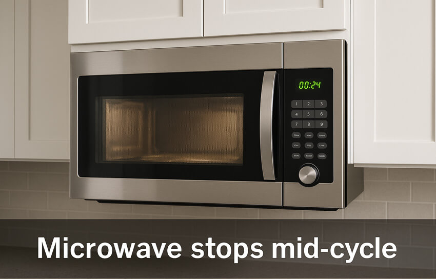 Microwave stops mid-cycle